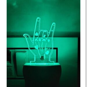 BTS Hand Logo 3D Illusion Led Plug in Lamp