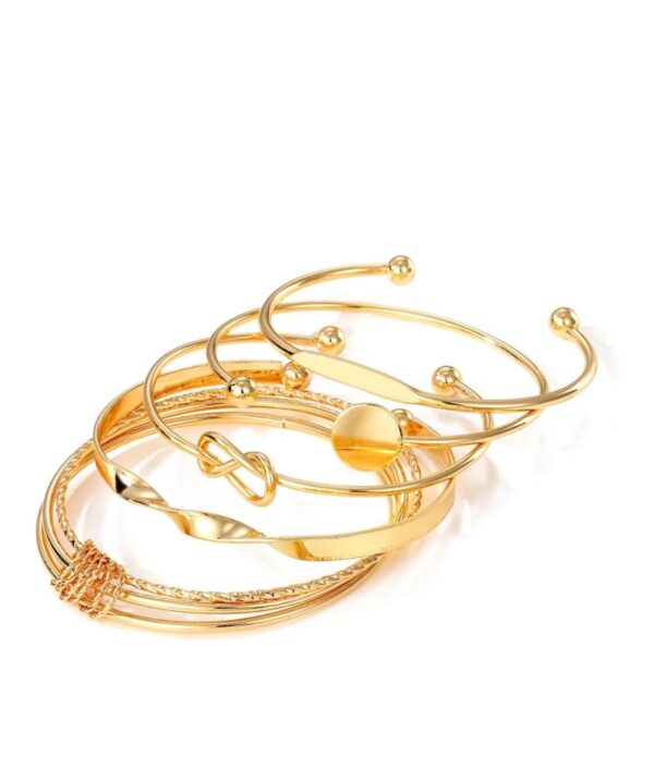 Set of 5 Latest Stylish Multilayer Gold Plated Bangle Bracelet for Women and Girls