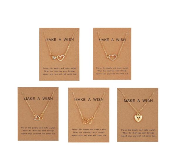5 Pcs Latest Stylish Crystal Heart Necklace Jewellery Set for Women Pendant Necklace